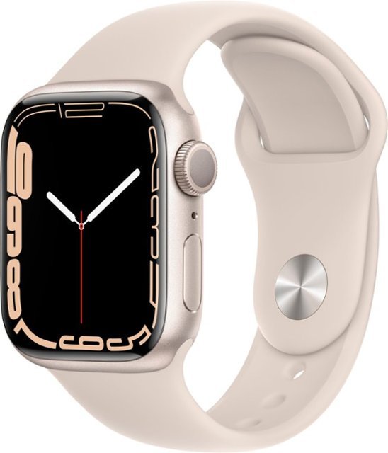 Apple Watch Series 7 (GPS) 41mm Starlight Aluminum Case with Starlight Sport Band - Starlight