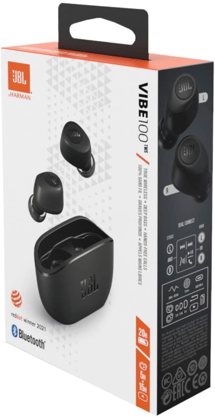 JBL VIBE 100 TWS - True Wireless In-Ear Headphones - Black