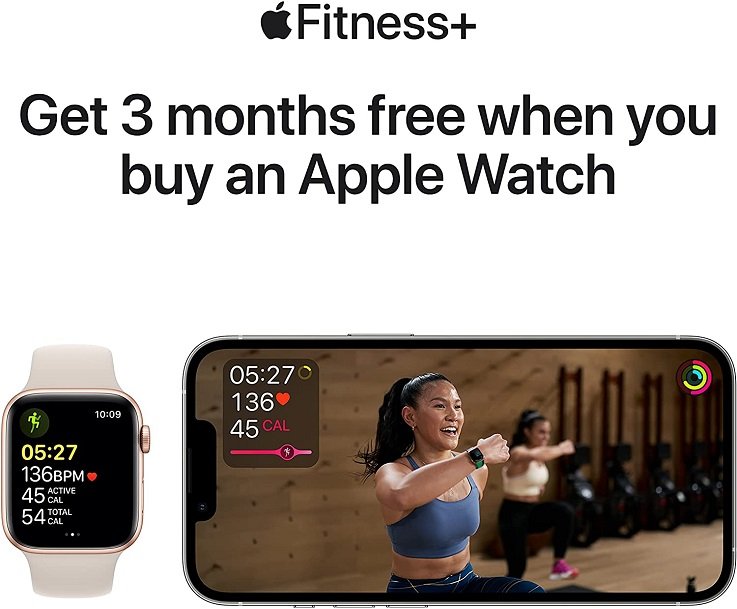 Apple Watch SE [GPS + Cellular 44mm] Smart Watch w/ Gold Aluminium Case with Starlight Sport Band. Fitness & Activity Tracker, Heart Rate Monitor, Retina Display, Water Resistant