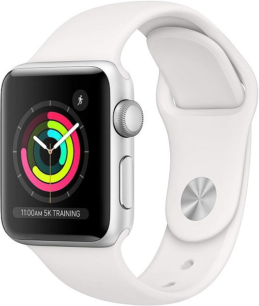 Apple Watch Series 3 [GPS 38mm] Smart Watch w/ Silver Aluminum Case & White Sport Band. Fitness & Activity Tracker, Heart Rate Monitor, Retina Display, Water Resistant
