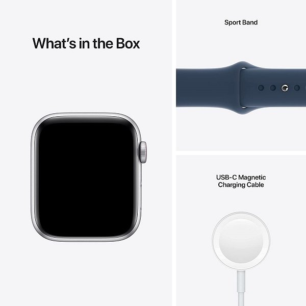Apple Watch SE [GPS + Cellular 44mm] Smart Watch w/ Silver Aluminium Case with Abyss Blue Sport Band. Fitness & Activity Tracker, Heart Rate Monitor, Retina Display, Water Resistant