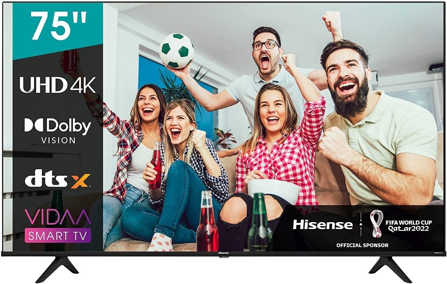 Hisense 75A6G  (75 Inch) TV, 4K UHD, Dolby Vision