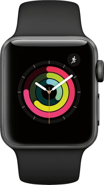 Apple Watch Series 3 (GPS) 38mm Space Gray Aluminum Case with Black Sport Band - Space Gray Aluminum