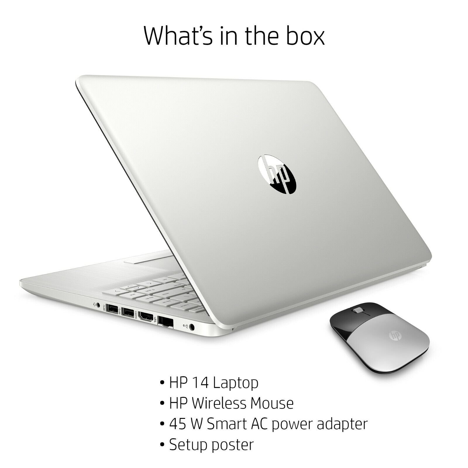 HP 14" HD Laptop Intel N5030 128GB M.2 SSD 4GB RAM Win 10 + MOUSE + 16GB USB