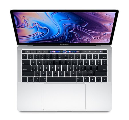 Apple - Two Thunderbolt 3 ports MacBook Pro 13"  Display with Touch Bar - Silver