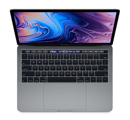 Apple - Two Thunderbolt 3 ports MacBook Pro 13"  Display with Touch Bar - Silver