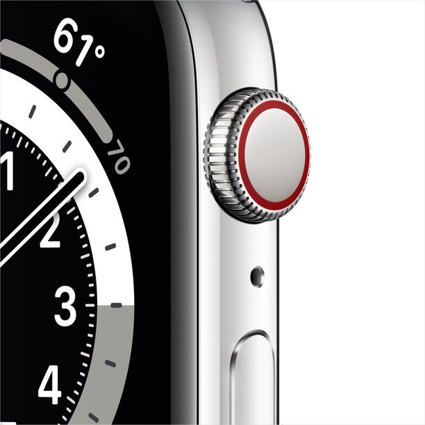Apple Watch Series 5 (GPS + Cellular, 40MM) - Stainless Steel Case with White Sport Band