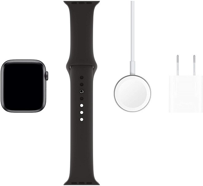 Apple Watch Series 5 (GPS + Cellular, 44MM) - Space Gray Aluminum Case with Black Sport Band