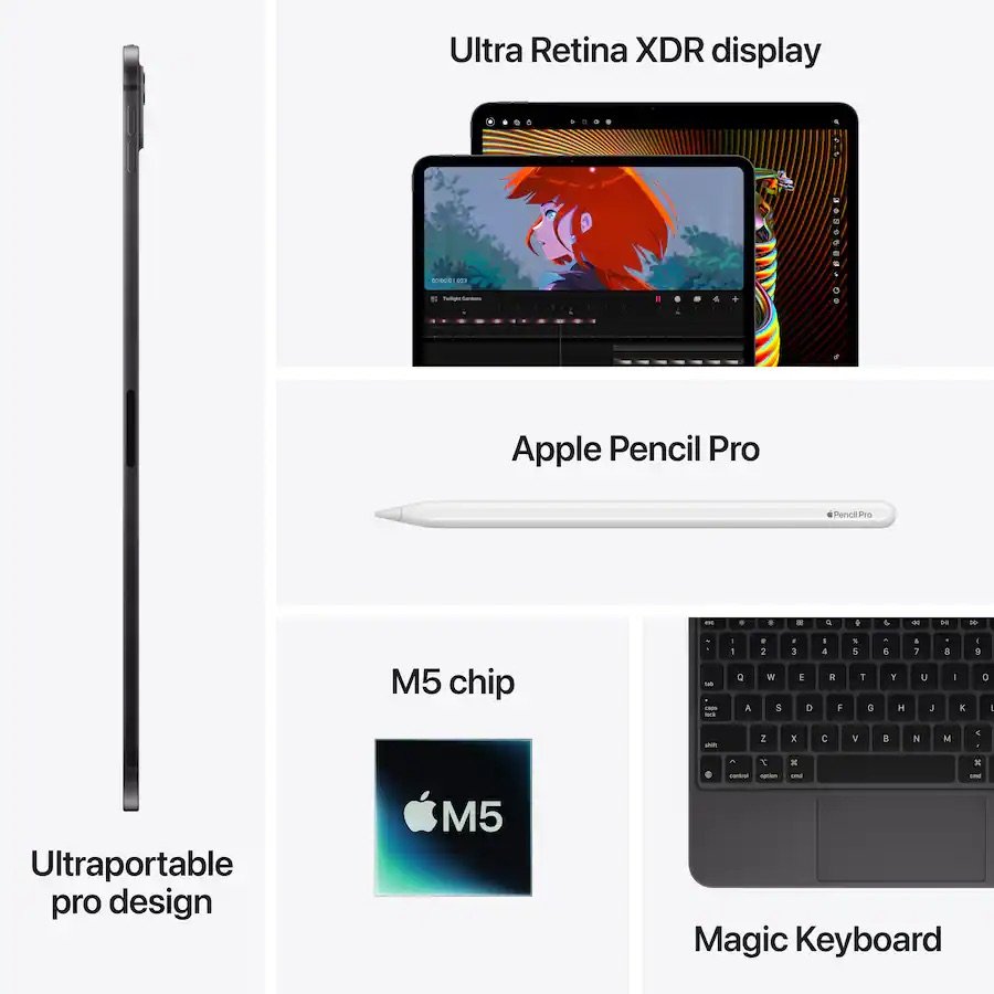 Apple - 13-inch iPad Pro M5 chip Wi-Fi + Cellular