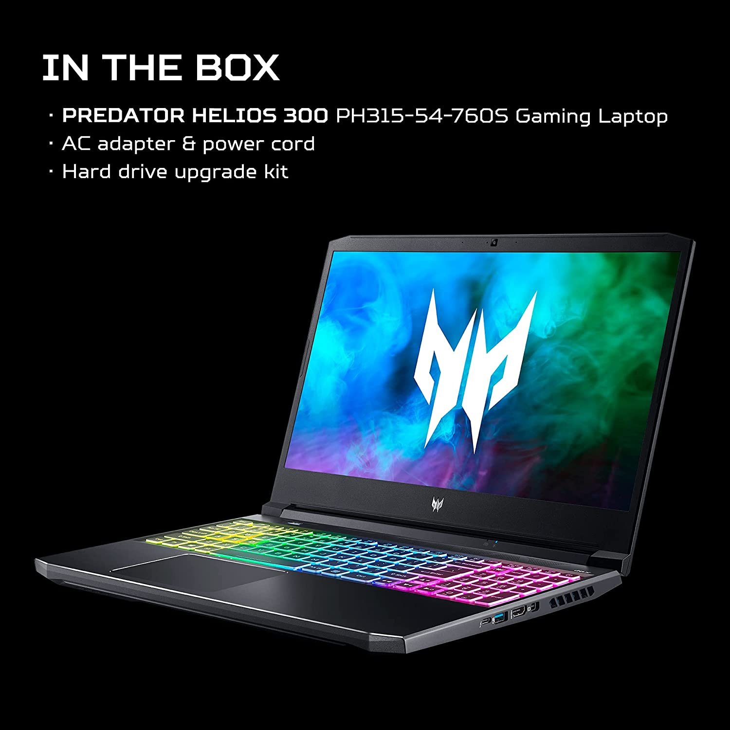 Acer Predator Helios 300 PH315-54-760S Gaming Laptop | Intel i7-11800H | NVIDIA GeForce RTX 3060 Laptop GPU | 15.6" Full HD 144Hz 3ms IPS Display | 16GB DDR4 | 512GB SSD | Killer WiFi 6 | RGB Keyboard