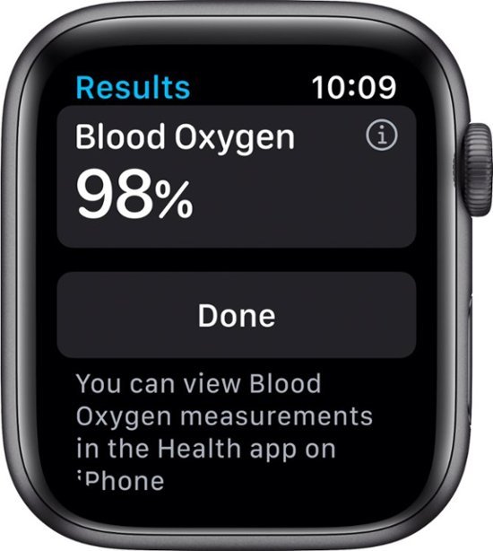 Apple Watch Series 6 (GPS) 44mm Space Gray Aluminum Case with Black Sport Band - Space Gray
