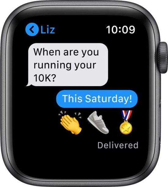 Apple Watch Series 6 (GPS) 44mm Space Gray Aluminum Case with Black Sport Band - Space Gray