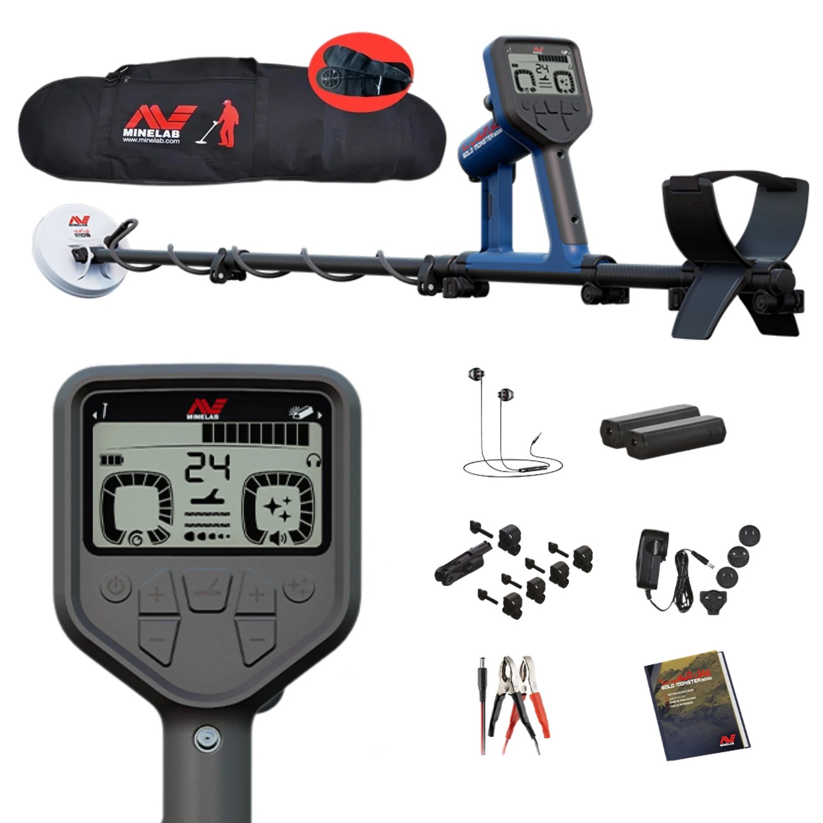 MINELAB GOLD MONSTER 2000 High Sensitivity Gold Detector with Padded Travel/Carry Bag