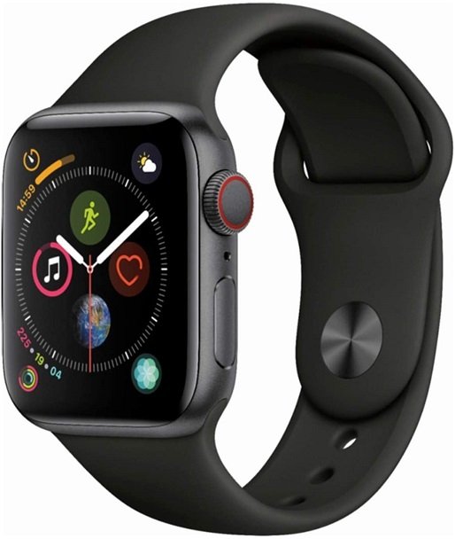 Apple Watch Series 4 (GPS + Cellular, 40MM) - Space Gray Aluminum Case with Black Sport Band