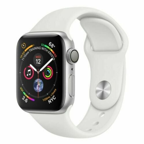 Apple Watch Series 4 40mm 44mm GPS + WiFi + Cellular Silver With White Band
