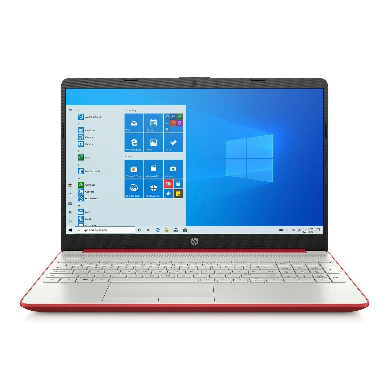 HP 15.6 Laptop Intel Quad Core N5000 128GB SSD 4GB RAM WIN10 Red + USB Drive
