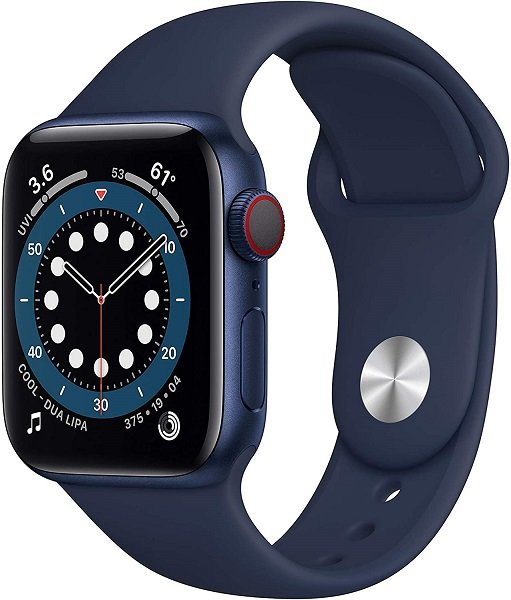 Apple Watch Series 6 (GPS + Cellular, 40mm) - Blue Aluminum Case with Deep Navy Sport Band