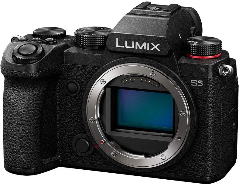 Panasonic LUMIX S5 Full Frame Mirrorless Camera, 4K 60P Video Recording with Flip Screen & WiFi, L-Mount, 5-Axis Dual I.S, DC-S5BODY (Black)